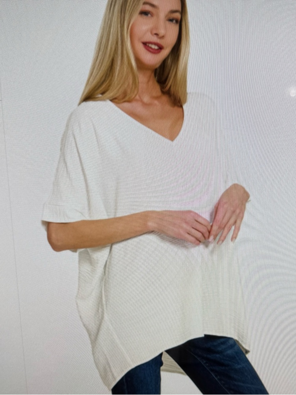 QT-1214D4 W Zenana Woven Airflow Short Sleeve Top Various Sizes